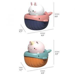 Jouets De Bain - Omabeta - Baleine Et Lapin - Couleurs Riches - S&ucirc;r Et Durable - 0 Mois+
