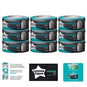 Tommee tippee Recharge pour poubelle à couches Sangenic Tec (lot de 9)