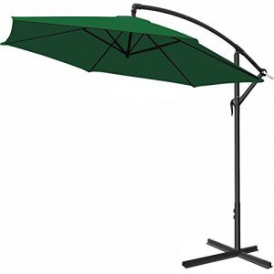 Deuba Parasol en alu - Jardin terrasse Balcon - Pare Soleil - Manivelle - &Oslash; 330cm Vert