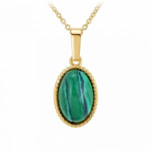 Collier femme - B2458-MALACHITE- Ang&egrave;le M