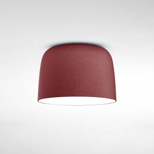 Plafonnier LED 21,7 W 700 mA 2700 K Version dimmable avec Abat-Jour en poly&eacute;thyl&egrave;ne et diffuseur en Aluminium, mod&egrave;le Djemb&eacute; C 42,28, Couleur Rouge, 42 x 42 x 28 cm (r&eacute;f&eacute;rence : A681-110)