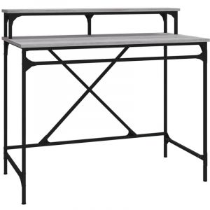 VidaXL Bureau en fer et contreplaqu&eacute; Sonoma gris 100x50x90 Cm