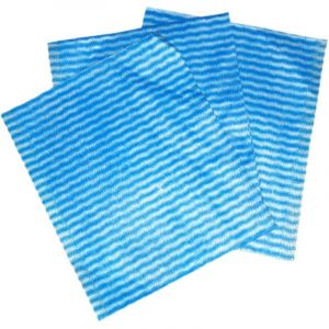 Lot de 500 Chiffons lavettes Non tissées ajourées – 30x38 cm – Bleu Vagues Blanches – Antibactérienne – Capacité d’Absorption élevée – Nettoyage – Hygiène