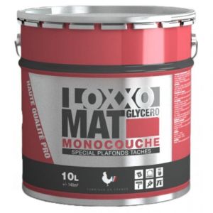 Loxxo - Peinture Glycéro - Spécial Plafonds tachés - Monocouche - Blanc Mat Couleur: blanc - Conditionnement: 10L