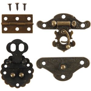 Creotime Set serrures et charnières métalliques - 10 pcs