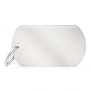 Myfamily Médaille basic militaire de grande taille pour chien en chrome argenté