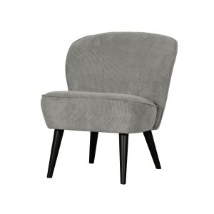 Woood Fauteuil moderne en tissu côtelé gris