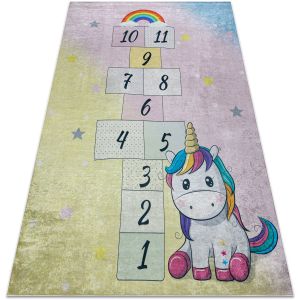 Image de Rugsx Tapis Tapis lavable BAMBINO 54060 Licorne, nombres pour 160x220 cm