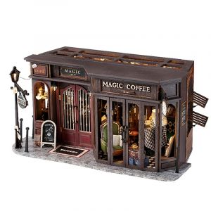 Dam Caf&eacute; ancien. Maquette 3d r&eacute;aliste avec de grands d&eacute;tails et lumi&egrave;res led.