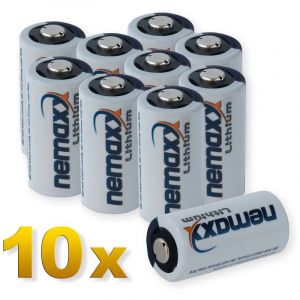 Image de Nemaxx 10x 3V Photo pile au lithium de 3 volts avec durée de vie de 10 ans