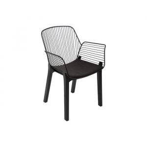Atmosphera Fauteuil Fil &laquo; Alby &raquo; en plastique & bois A Couleur: Fauteuil Fil Alby Noir-Noir$Noir