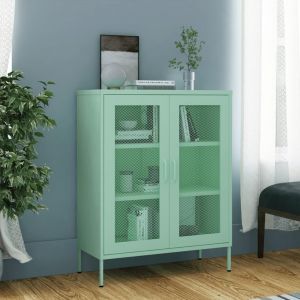VidaXL Armoire de rangement 80x35x101,5 cm Acier Vert menthe - Vert