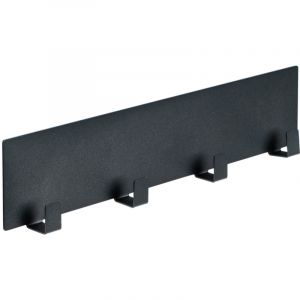 Wenko Barre à crochets magnétique Ima noire, accessoire Black Outdoor Kitchen, 4 crochets pour suspendre torchons & ustensiles, fixation rapide sans perçage sur surfaces métalliques, 30 x 6,5 x 2 cm
