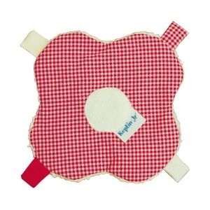 Image de Keptin-Jr Doudou étiquettes Keptin Fleur Vichy Rouge - Doudou Etiquettes