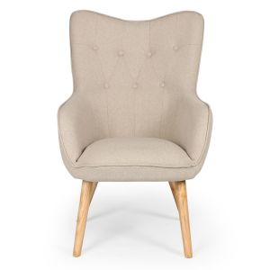 Stanley Fauteuil scandinave Klarys tissu Beige