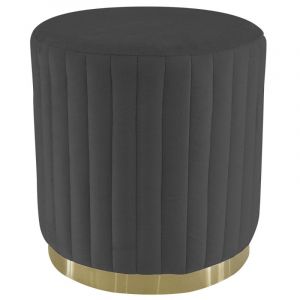 Image de Cotecosy MENZZO Pouf rond Nutley Velours Noir