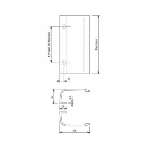 Finish Paire de poignée aileron 300mm laqué noir RAL9005 satiné - LA CROISEE DS - DS6825-P013
