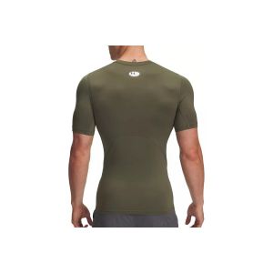 Under Armour Homme Heatgear Compression Short-Sleeve T-Shirt, Marine Od Vert/Blanc, XXL EU