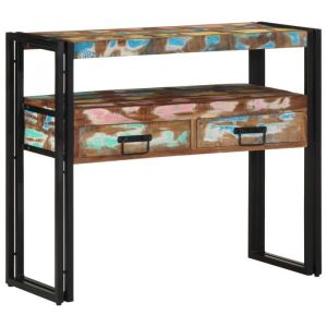 VidaXL Table console 90 x 33 x 75 cm bois de récupération massif