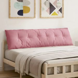VidaXL Coussin De Dos Rose 180 X 50 Cm Tissu En Velours C&ocirc;tel&eacute;