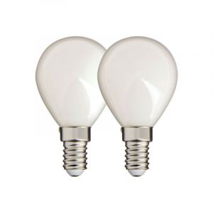 Xanlite Lot de 2 ampoules Filament LED P45 Opaque, culot E14, 470 Lumens, équivalence 40W, 2700 Kelvins, Blanc chaud - PACK2RFV470PO