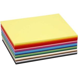 Creotime Papier cartonné A6 - 180 gr - Assortiment de couleurs - 300 pcs