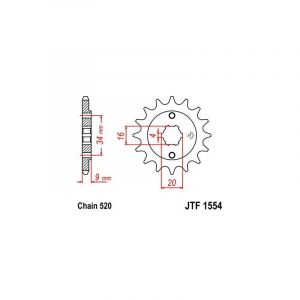 Image de Pignon JT Sprockets Acier pas 520 12 dents - Pour Yamaha TT-R 230 05-1