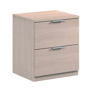 Dmora - Table de chevet Syracuse, Table de chevet moderne avec 2 tiroirs, Table de nuit, Commode basse pour chambre, cm 38x34h45, Chêne, avec