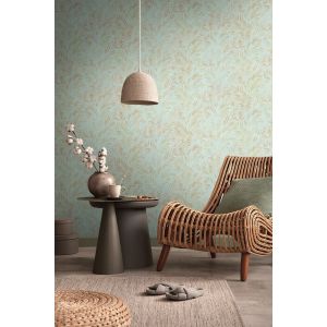 A.S. Creation Papier peint feuillage vert/mtl