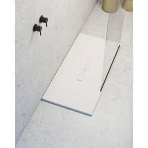 Receveur de douche extraplat rectangulaire blanc 90x100 cm Clay
