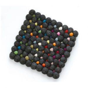 Cilio Dessous de plat Lana Nero carr&eacute;