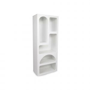 Buffet Dgargiul, Buffet du salon, Commode de salon, Garde-manger de cuisine, 60x32h150 cm, Blanc