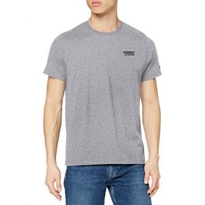 Tommy Jeans TJM Regular Corp Logo C Neck T-Shirt, Gris Clair, XL Homme
