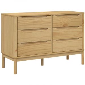 VidaXL Commode floro cire marron bois de pin massif Brun