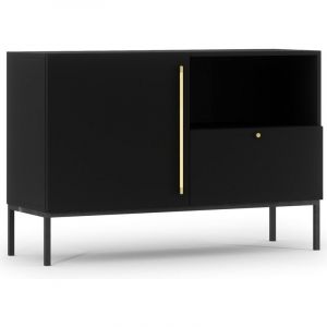 Bestmobilier - Felicia - buffet bas - noir - 120 cm