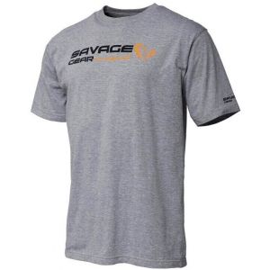 Savage Gear T-shirt à Manches Courtes Signature Logo XXL Grey Melange