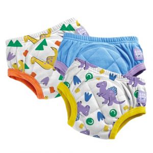 Bambino Mio Culottes d'apprentissage pour tout-petits, lot de 3, 2-3 ans, Courage des dinos &ndash; Gar&ccedil;ons &ndash; r&eacute;utilisables, lavables &ndash; Fille et Gar&ccedil;on &ndash; Motif point de croix
