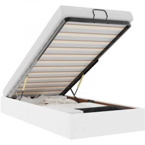 VidaXL Cadre de lit ottoman sans matelas blanc 100x200 cm similicuir