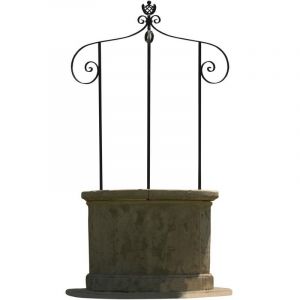 Habitat et Jardin Puits de jardin - diamètre 120 x 210 cm - Hauteur du corps en pierre : 78 cm - Diamètre intérieur 77 cm