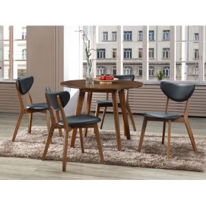 Table ronde LISETTE 4 couverts véa m if & MDF Verni Coloris Noyer