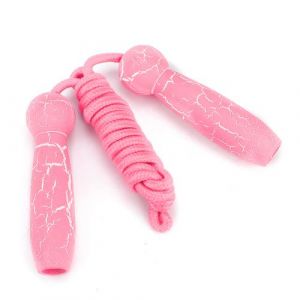 Corde à Sauter en bois réglable fitness enfants rose
