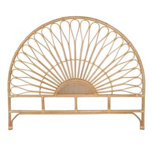 Tête de lit 180 cm ronde en rotin naturel avec cannage - hazel