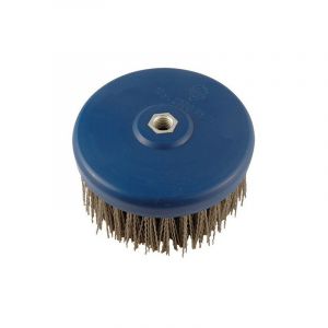 Leman Lot de 2 brosses nylon D. 130 mm M14 pour meuleuse Gr. 60 pour polisseuse pour bois et métal - 150.125V