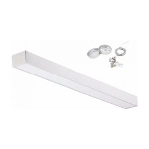 Image de Silamp Réglette Lumineuse LED 120cmx5cm 48W Suspendue ALU - couleur eclairage : Blanc Neutre 4000K - 5500K