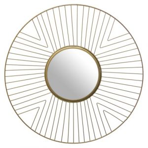 Alexandra House Living Miroir Mural doré en métal 50 x 1,2 cm Rond