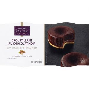 Monoprix gourmet Croustillant au chocolat noir, noisettes et amandes - Les 2 pots de 80g