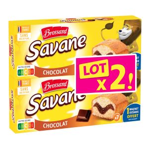 Brossard Gâteaux Chocolat Savane - Le Lot De 2 Paquets De 210g