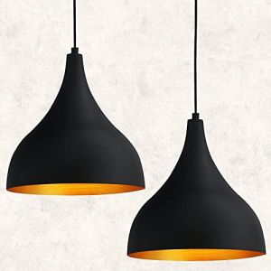Lustre Double Long Noir à Suspension Simple Pour Salon, Cuisine, Café, Restaurant, Chambre D'enfant