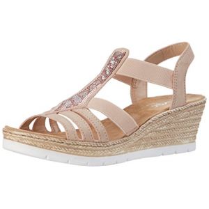 Rieker 61913, Sandales Bout Ouvert Femme, Rose (Altrosa), 38 EU