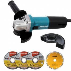 Makita Meuleuse électrique Ø diamètre 125mm 840W + kit d'accessoires 9558HNRGK1